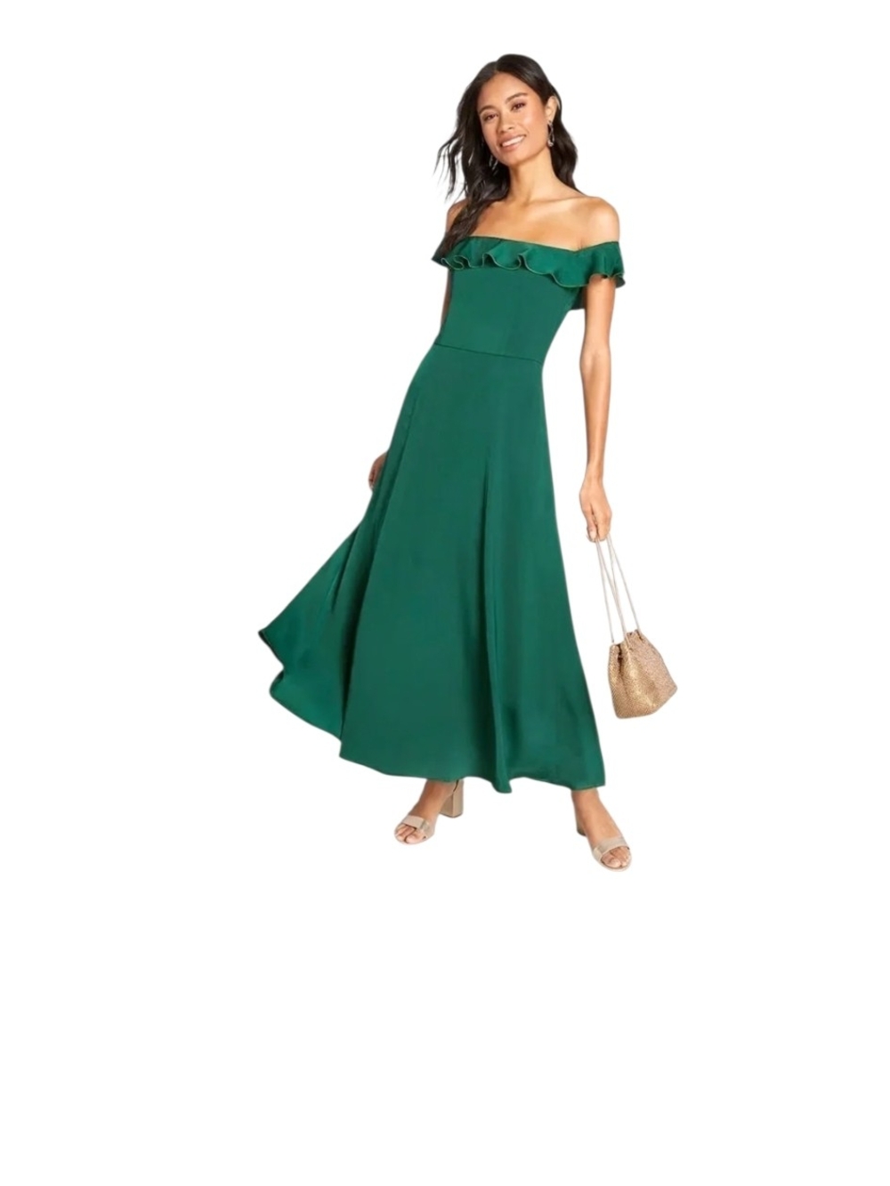 NEW ModCloth Ruffled & Radiant Off-The-Shoulder Dress - Picture 2 of 10